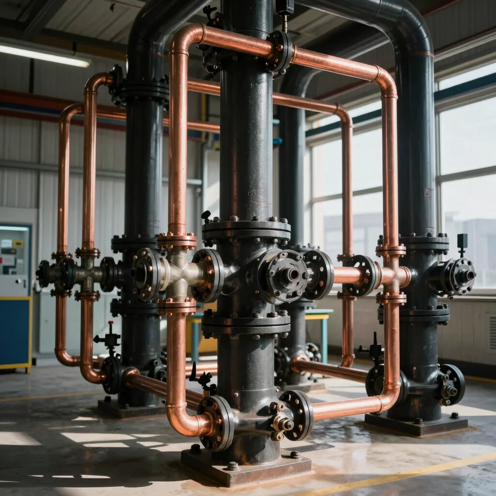 Precision copper pipework on a commercial boiler plant room insta
